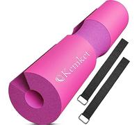 Barbell Squat Pad - Neck & Shoulder Protective Pad with Securing Straps 44cm*9cm - Support for Weight Lifting, Squats, Lunges & Hip Thrusts (Pink)
