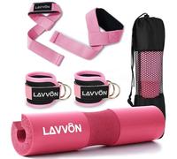 Barbell Squat Pad Set - Hip Thrust Pad-Extra Thick Foam Padding for Neck & Shoulder Support, Strength Training Equipment Attachments Gym Fitness Workout-Ankle Straps, Wrist Straps for Weight Lifting