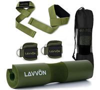 Barbell Squat Pad Set - Hip Thrust Pad-Extra Thick Foam Padding for Neck & Shoulder Support, Strength Training Equipment Attachments Gym Fitness Workout-Ankle Straps, Wrist Straps for Weight Lifting