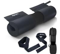 Barbell Squat Pad Set- Nylon Padding AntiSlip- Thick Foam Barbell Pad for Squats Cushion,Lunges&Bar Padding for Hip Thrusts -Standard Olympic Weight Bar Pad (Wrist Straps Weightlifting-Ankle Straps)