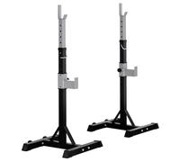 Barbell Squat Rack Stand Weight Lifting Bench Home Gym Wheels Portable