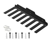Barbell Storage Rack - Wall Mount Bar Holder, 8 Hook Gym Organization | Heavy Duty Steel Construction, Easy Installation for Home Garage Gym, Space Efficient Weight Equipment, Black