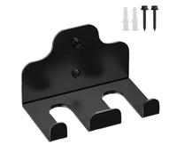 Barbell Wall Mount - Vertical Fitness Rack Organiser, Steel Bracket with Three Hooks, Space Saving Storage Holder, Thick, Welded Frame, Screw Mounting Base for Fitness