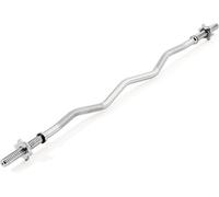 Barbell Weight Bar With Spin Lock Collars, York Fitness Chrome Spin Lock Curl