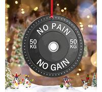 Barbell Weight Plate Fitness Personalized Christmas Ornaments 2022 No Pain No Gain Ornaments For Christmas Trees Acrylic Christmas Ornaments Keepsake Gifts for Holiday Souvenir Wedding Birthday