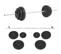 Barbell and Dumbbell Set Black Cement Plates Steel Bars 60kg 140cm Bar2.5x140cm