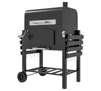 Barbeque Grill Outdoor, with 3 Storage Shelves,Thermometer, Adjustable Charcoal Pan and Chimney,Wheels Char Broil BBQ for Patio Cooking