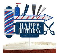 Barber Cake Topper for Kids Adults Barber Salon Fashion Haircut Theme Party Supplies Decor Barber Shop Sign Happy birthday Birthday Cake Decorations