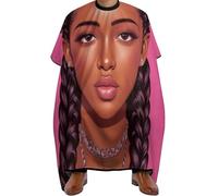 Barber Cape Afican American Black Girl Art, Professional Hair Cutting Cape Adjustable Barber Hairdresser Capes for Haircut Coloring 140X168cm