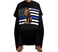 Barber Cape Back The Blue Thin Blue Line Lion Police Salon Cape Adjustable Hairdressing Cape Professional Hairdressing Gown For Home Hairdressers Reusable 140x168cm