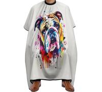 Barber Cape Bulldog Watercolor Professional Salon Cape Large With Hook Hairdressing Gown, For Salon, Kids, Dyeing, 140x168cm