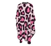 Barber Cape Cheetah Leopard Print Flower Pink Hair Cutting Gown Unisex Large Hairdressing Apron, For Barbers, Children, Men, Dyeing, 140x168cm