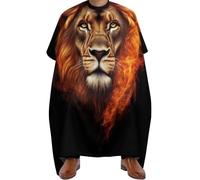 Barber Cape Cool Flaming Lion Fire Art, Anti-static Hair Colouring Cape Professional Barber Hairdresser Capes for Haircut Coloring 140X168cm
