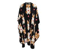 Barber Cape Cute Funny Dog Puppy Welsh Corgi Professional Salon Cape Adjustable Large Hairdressing Apron, For Barbershops, Barbers, Woman, Styling, 140x168cm