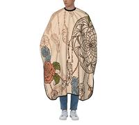 Barber Cape Dream Catcher Flower Feather Vintage Hairdressers Cape Soft Barber Gown Durable Hair Cutting Gown, For Men, Kids, Dyeing Styling, 140×168cm
