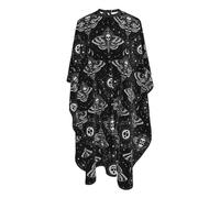 Barber Cape Gothic Moth Skull Sun Moon Black And White Salon Barber Cape With Hook Durable Hairdressing Gown, For Kids, Barbers, Barbershops, Woman, 140x168cm