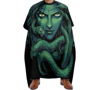 Barber Cape Greek Goddess Snake Qu-Een Medusa Green Art, Stain resistant Hair Colouring Cape Professional Barber Hairdresser Capes for Men Family 140X168cm