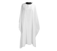 Barber Cape Hairdressing Apron, Adjustable Barber Cloth Wrap for Hair Cutting Salon and Home Use, Polyester Haircutting Cape with Snap Neck Closure (White)