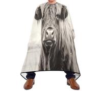Barber Cape Highland Cow Hair Cutting Gown Soft Adjustable Hairdressing Gown, For Barbers, Barbershops, Kids, 140x168cm
