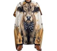 Barber Cape Highland Cow Pumpkin Barber Gown Waterproof Unisex Hairdressing Gown, For Dyeing, Salon, Barbers, 140x168cm