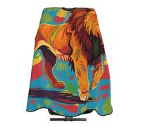 Barber Cape Jamaican Rasta Rastafarian Reggae Lion Professional Salon Cape Waterproof Unisex Hairdressing Apron, For Dyeing, Woman, Salon, Styling, 140x168cm