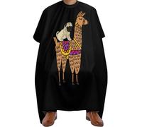 Barber Cape Pug Dog Riding On Llama Salon Cape Unisex Hair Cutting Cape Adjustable Haircut Cape For Barber Accessories Hairdressers Reusable 140x168cm