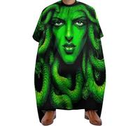 Barber Cape Snake Medusa in Ancient Greek Green Art, Stain resistant Salon Cape Waterproof Hair Cutting Gown for Family Coloring 140X168cm