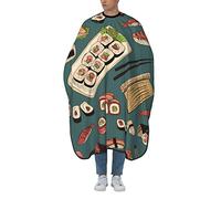 Barber Cape Sushi Rolls Japanese Food Japan Salon Barber Cape Large Hairdressing Gown With Snap Closure Or Hook Hair Cutting Gown, For Hair Styling, Men, Barbers, 140×168cm