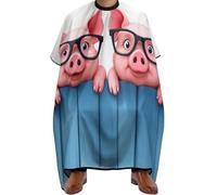 Barber Cape Two Funny Pigs, personalised Hair Cutting Cape Waterproof Hair Cutting Gown for Family Coloring 140X168cm