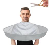 Barber Cape, Umbrella Shaped Hair Cutting Cape with Loop, Waterproof Polyester Haircut Capes, Hairdressing Apron for Home Salon Use (Gray)