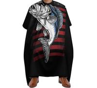 Barber Cape Vintage Bass Fishing Lure American Flag, Professional Hair Cutting Cape personalised Barber Hairdresser Capes for Women Haircut 140X168cm