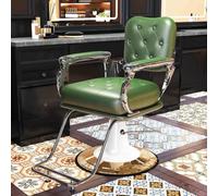 Barber Chair - Ergonomic Hydraulic Styling Throne with Chrome Base, High-Resilience Foam & 360° Swivel for Classic Grooming Lounges