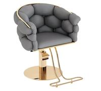 Barber Chair with 360° Swivel & Height Adjustment, Salon Chair with Stainless Steel Frame, Professional Styling Chair for Barbershops, Beauty Salons, and Home Use,Dark gray,Gold frame