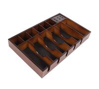 Barber Clipper Tray, Large Area Resistant 13 Grids Wooden Barber Clipper Holder Clipper Rack Anti-Slip Black Salon Clippers Organizer Razor Case, Size 18.11 X 11.41 X 2.36