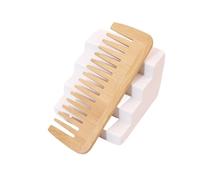 Barber Combs 1pc Bamboo And Wood Comb, Wide Toothed, Straight Curly Hair Massage Comb，Special For Real Wigs