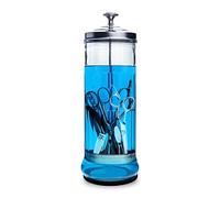 Barber Disinfectant Jar, 50 Oz Manicure Container With Removable Basket, Glass Container for Barber Supplies, Nail Tool Disinfecting