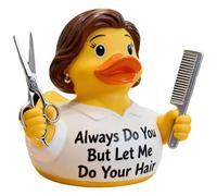 Barber Duck Figurine, “I Make Bitches Beautiful” Hairstylist Duck, Hair Stylist Rubber Ducks Decor,Funny Desk Decor for Stylists, Quirky Gift for Hairdressers & Beauty Lovers. (#F)