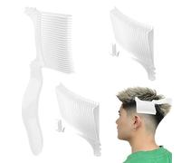 Barber Fade Comb - Hair Cutting Instructions Clipper Comb | 22.5 x 7.2 x 7.9 cm, Antistatic, Flat and Curved, with Pressure Edge Gradient, Ergonomic Short Hair Cutting Combs for Home Users and