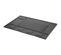 Barber Mat Silicone Organizer Station Four Magnetic Zones | Non-slip Black Surface, Holds Scissors Trimmers Blades, for Workbench Counter Use and Clippers