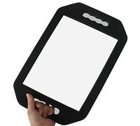 Barber Mirror Handheld Foam, Salon Large Foam Hand Mirror with Double Handle, Square Foam Mirrors Barber, Unbreakable Barbershop Foam Square Handheld Mirror, Black