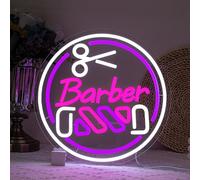 Barber Neon Sign for Barber Shop Decor Colorful Neon Light Round LED Neon Sign USB Powerd LED Neon Light for Decorating Barber Shop Hair Salon Barber Shop Beauty Studio
