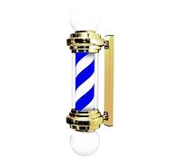Barber Pole LED Lamp - 75cm Waterproof Rotating Illuminated Strips for Beauty Hair Salon Barber Shop - Wall Mounted Silver, Red, Black