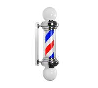 Barber Pole LED Lamp - 75cm Waterproof Rotating Illuminated Strips for Beauty Hair Salon Barber Shop - Wall Mounted Silver, Red, Black