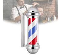 Barber Pole Light, 29in Rotating LED Signs for Hair Salons, Chrome Finish for Barbershops