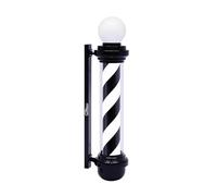 Barber Pole Light, 37'' LED Light for Hair Salons, Rotating Design with Classic Black and White Stripes