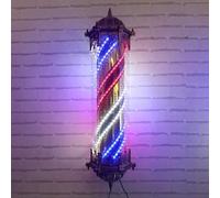 Barber Pole Light - Classic Style Outdoor Hair Salon Sign With Rotating LED Strips - Waterproof Retro LED Wall Lamp Decor for Barber Shops