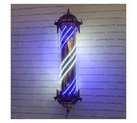Barber Pole Light - Retro Outdoor Wall Lamp for Hair Salons, Waterproof Rotating Design with Red White Blue LED Strips, Classic Style Shop Decor