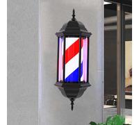 Barber Pole Rotating Light Sign, 360° Indoor/Outdoor Waterproof Wall Mounted Lamp