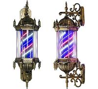 Barber Pole Salon Light 2 Pack Barber Pole Light Led, Outdoor Retro Style Rotating Hair Salon Barber Shop Sign,led Red White Blue Strips, Waterproof Wall Lamp,75cm/30in Barber Shop Pole Lamp