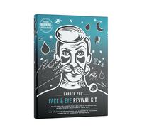 BARBER PRO FACE & EYE REVIVAL KIT 4-in-1 Hydrating Brightening & Rejuvenating Skincare Set For Men Anti-Fatigue Cooling Treatment With Charcoal Chamomile & Soybean Vegan Multi Award Winning Brand